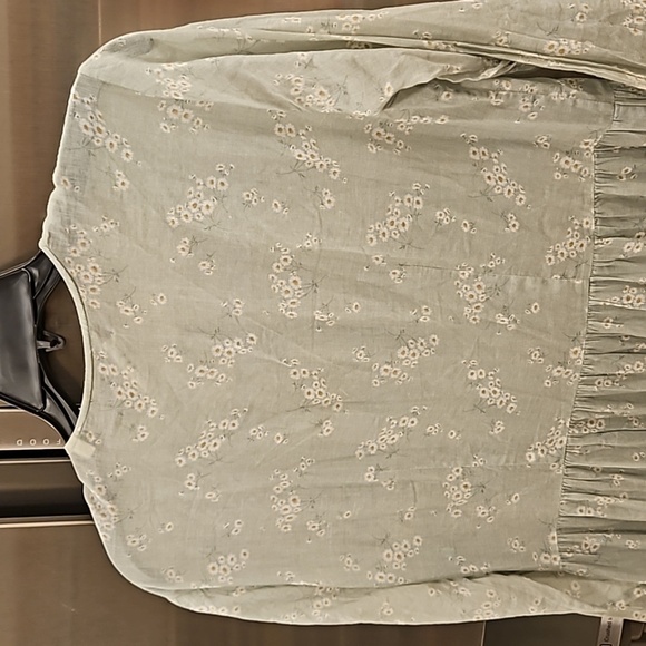 💕DOEN💕 Assam Dress Sweet Daisy Light Green Micro Floral Print Medium - NO BELT - Picture 15 of 16